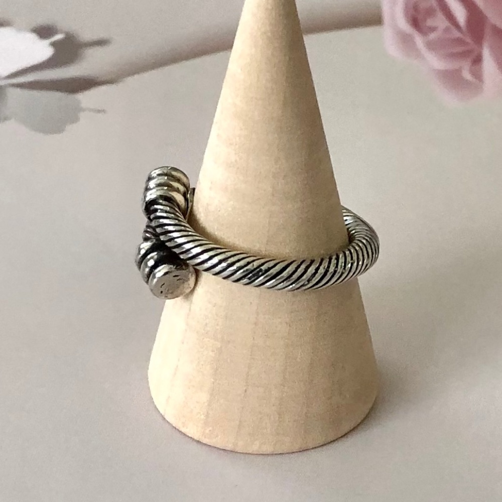 .925 Sterling Silver Rope Design Ring - Picture 2 of 3